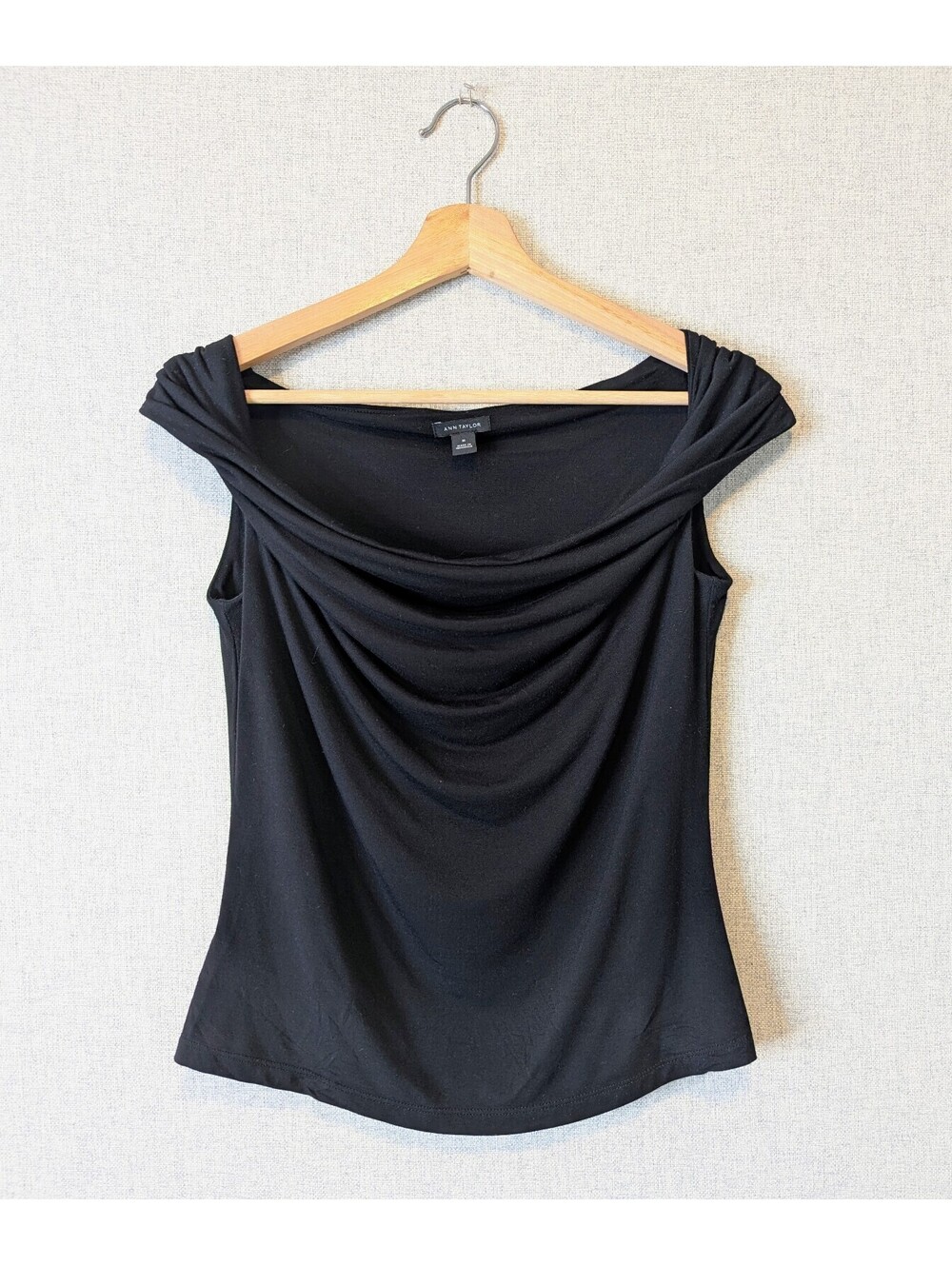 Ann Taylor draped twisted cowl neck modal knit top